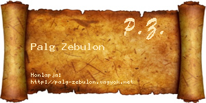 Palg Zebulon névjegykártya